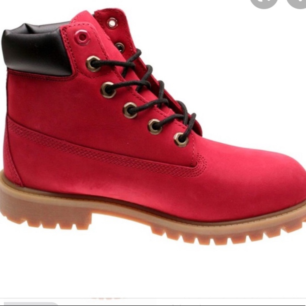 Red limited edition timberland boots